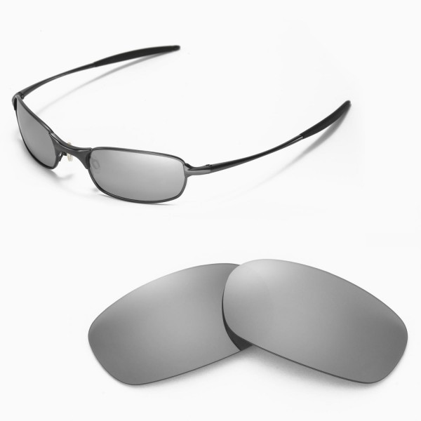 Walleva Replacement Lenses for Oakley Square Wire 2.0 Sunglasses - Multiple  Options Available (Titanium Mirror Coated - Polarized)